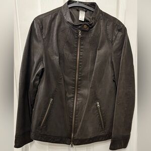 Chocolate Brown Suede Leather Moto Jacket Womens | Non-Branded Soft Biker Style